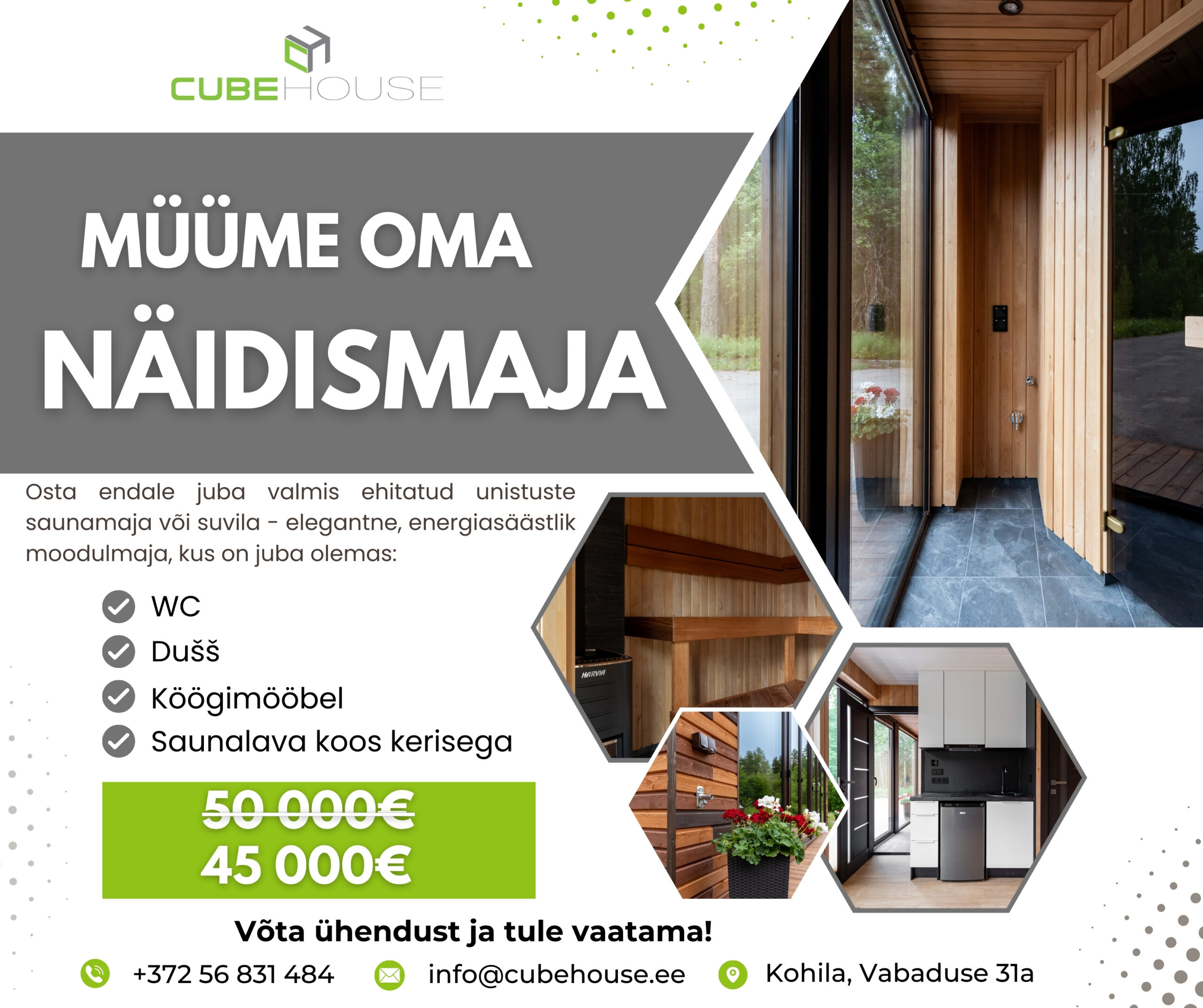 The post MÜÜME NÄIDISMAJA! appeared first on Cube House | Moodulmajad | Väikemajad | Saunamajad | Puhkemajad | Väliköögid | - maja vastavalt sinu soovidele.